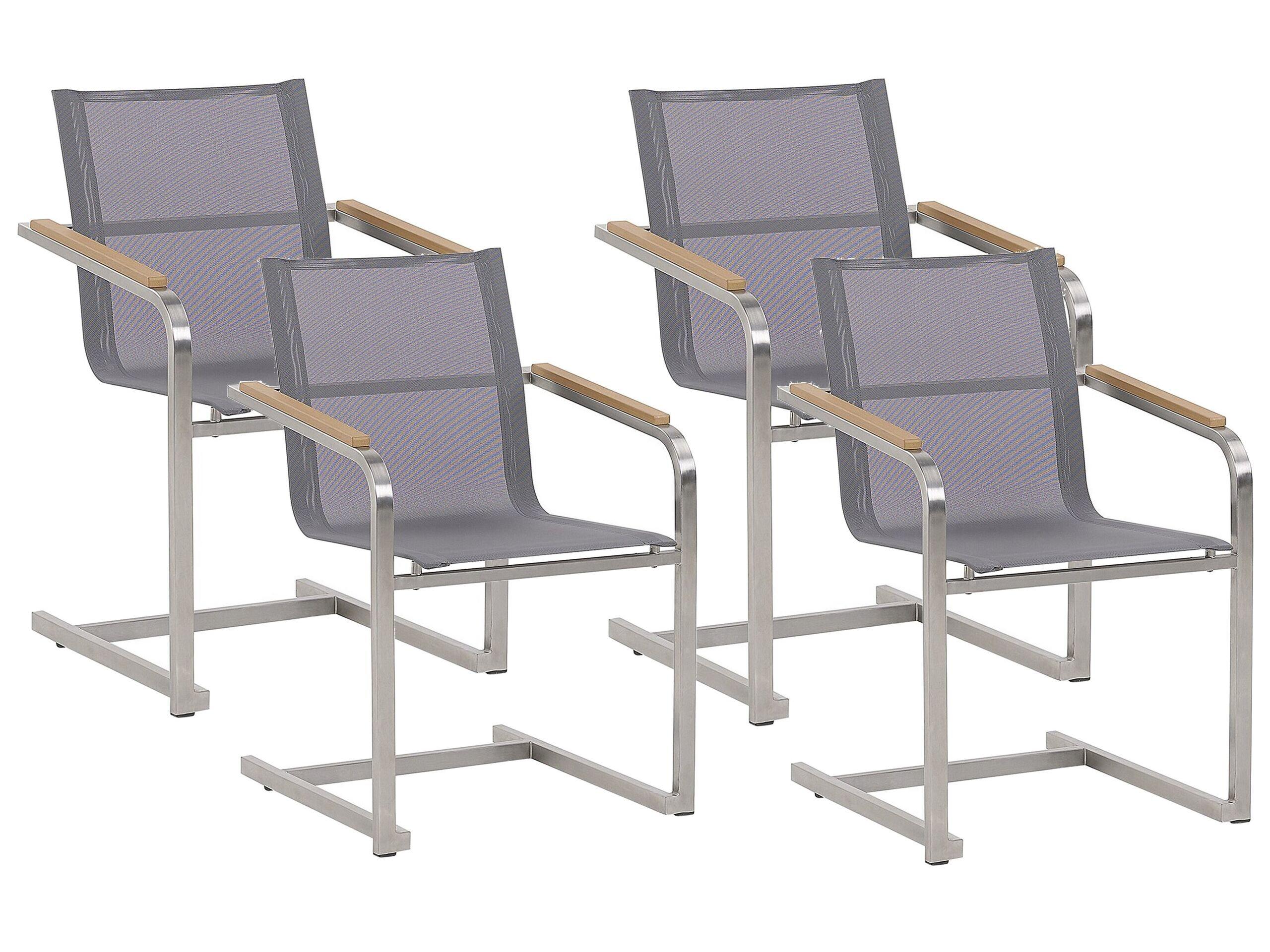 Beliani Lot de 4 chaises de jardin en Acier inox Moderne COSOLETO  