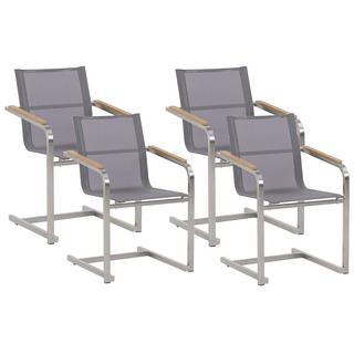 Beliani Lot de 4 chaises en Acier inox Moderne COSOLETO  