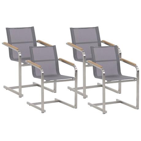 Beliani Lot de 4 chaises de jardin en Acier inox Moderne COSOLETO  