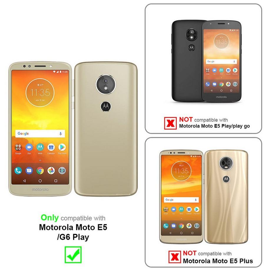 Cadorabo  Housse compatible avec Motorola MOTO E5 / G6 PLAY - Coque de protection avec fermeture magnétique, fonction de support et compartiment pour carte 