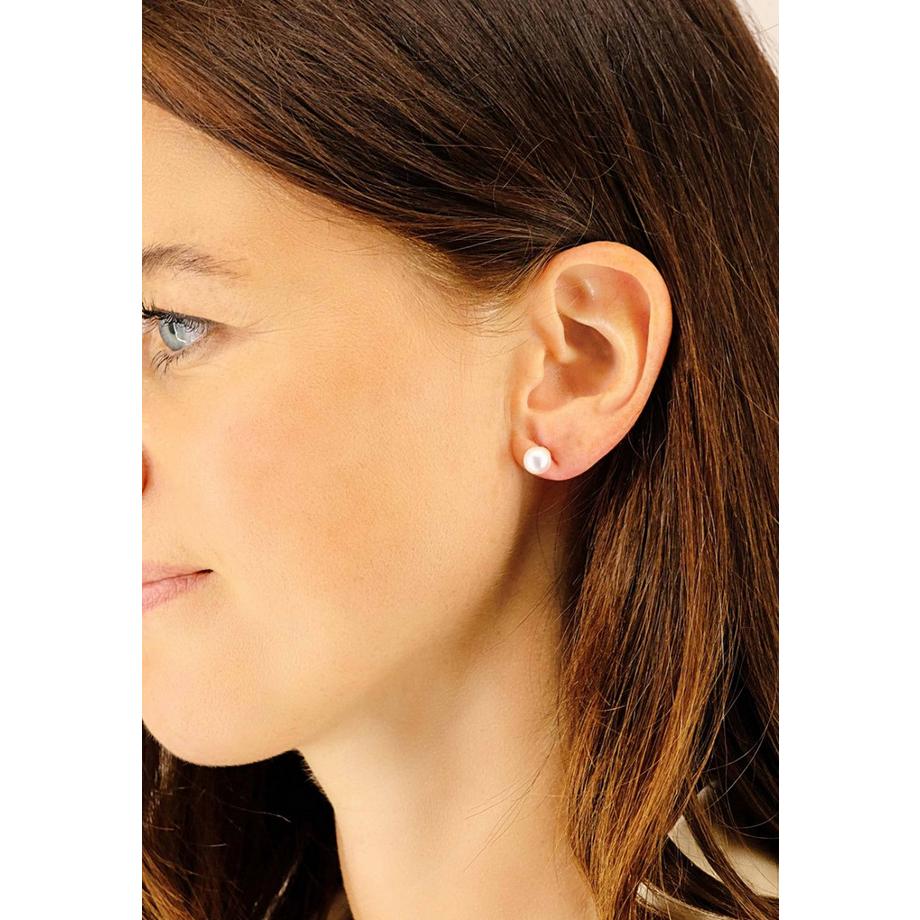 MUAU Schmuck  Perlohrringe Gelbgold 750 Süsswasserperle 7-7.5mm 