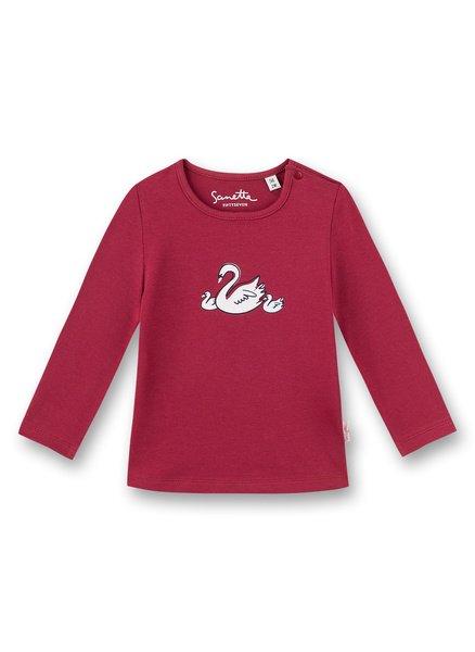 Image of Baby Mädchen-shirt Langarm Schwan Unisex Rot 56