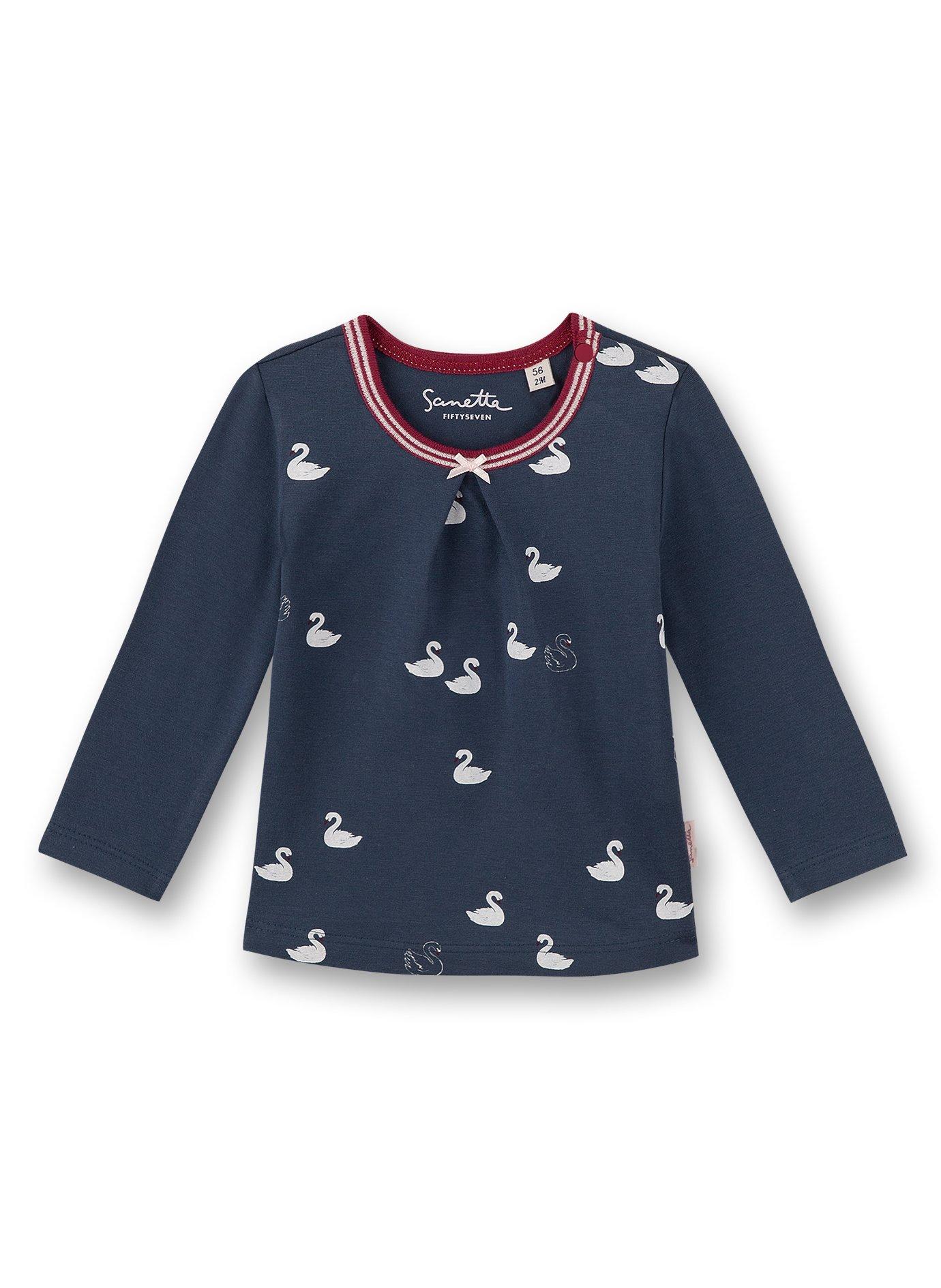 Sanetta Fiftyseven  Baby Mädchen-Shirt langarm Schwan Allover 