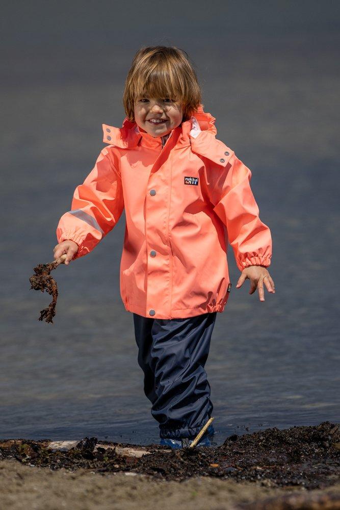 Rukka  Kinder Regenjacke Joshi neon salmon 