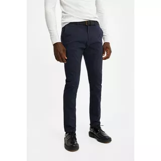 WE Fashion Heren Skinny Fit Effen Chino  