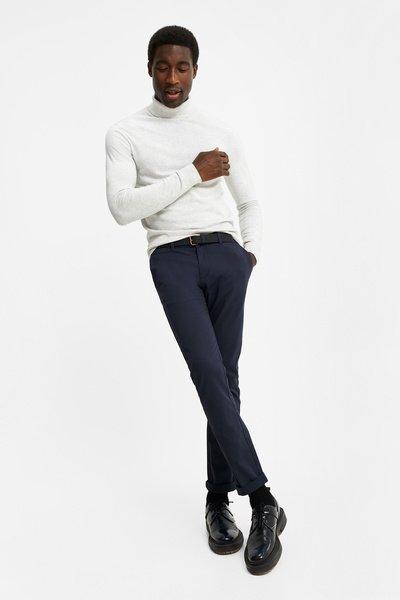 WE Fashion Heren Skinny Fit Effen Chino  