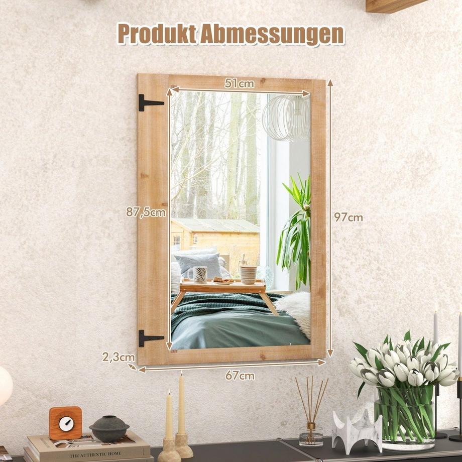 Northix Wandspiegel mit Haken  