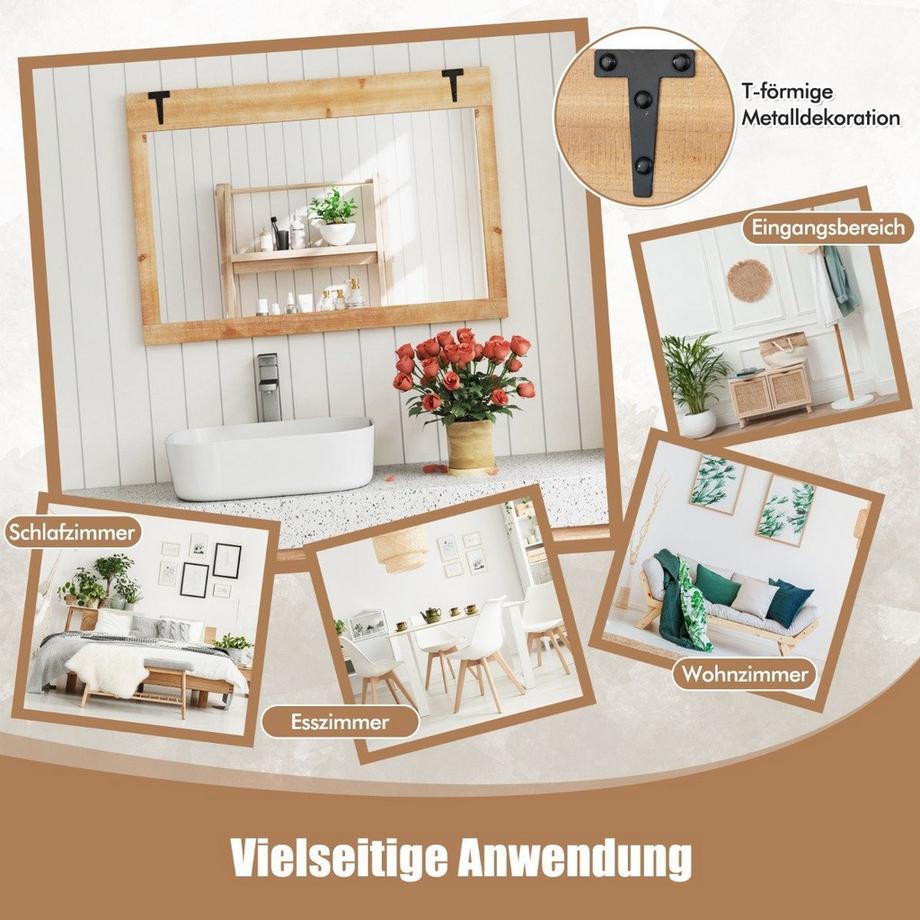 Northix Wandspiegel mit Haken  