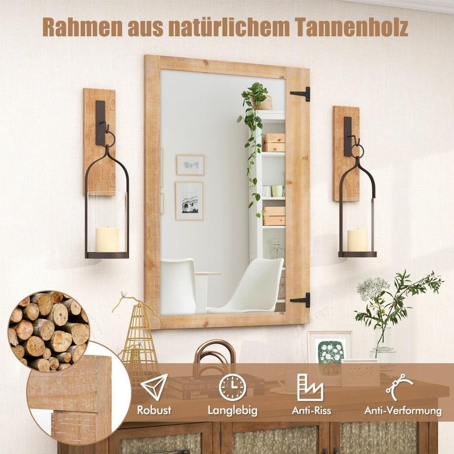 Northix Wandspiegel mit Haken  