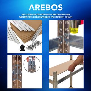 Arebos Schwerlastregal 3er Set | Eckregal Kombination | Robuste Metallkonstruktion  