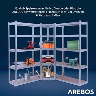 Arebos Schwerlastregal 3er Set | Eckregal Kombination | Robuste Metallkonstruktion  