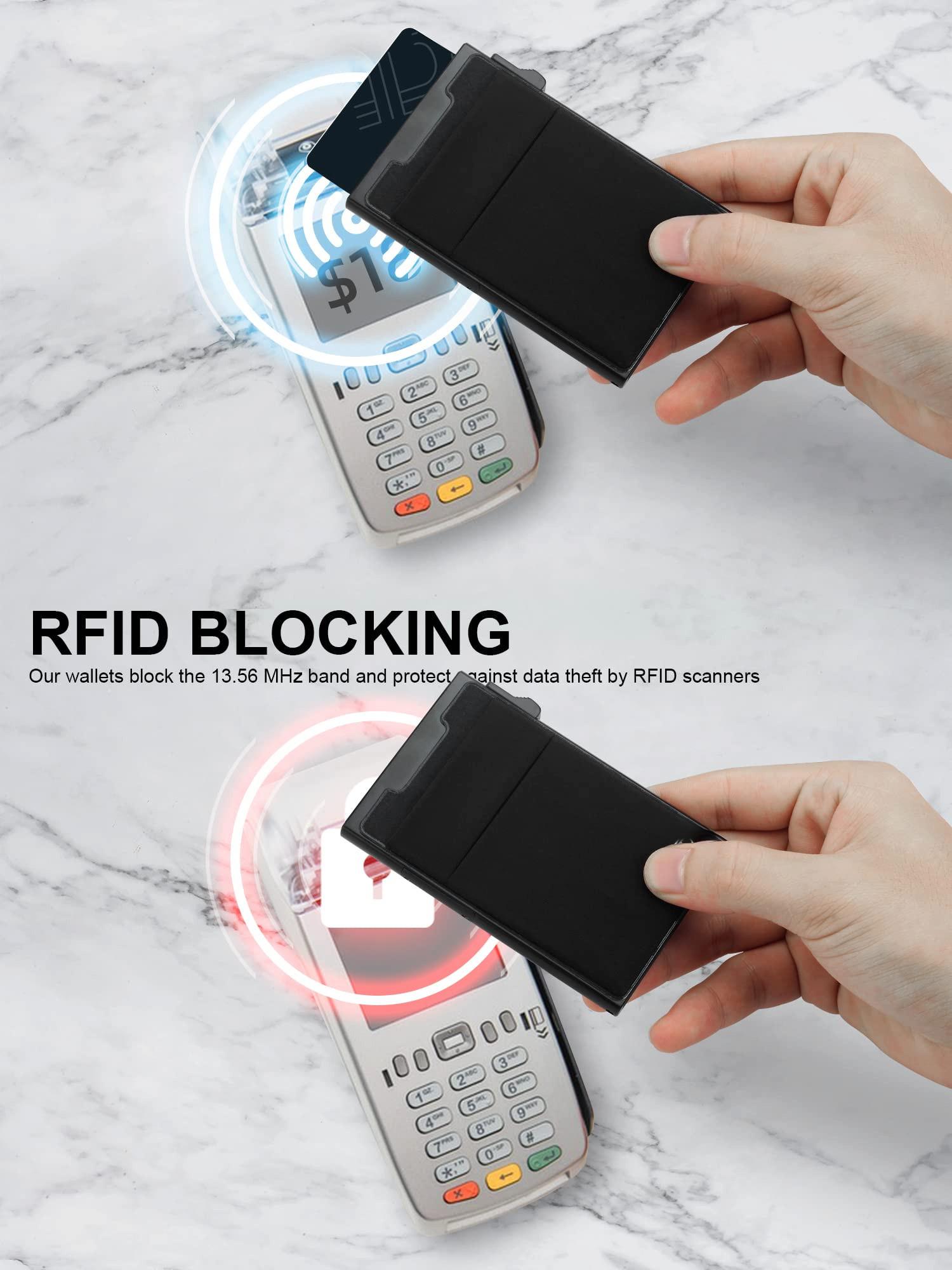 Only-bags.store Minimalistische Pop Up Brieftasche RFID Schutz Kartenhalter Münzfach  