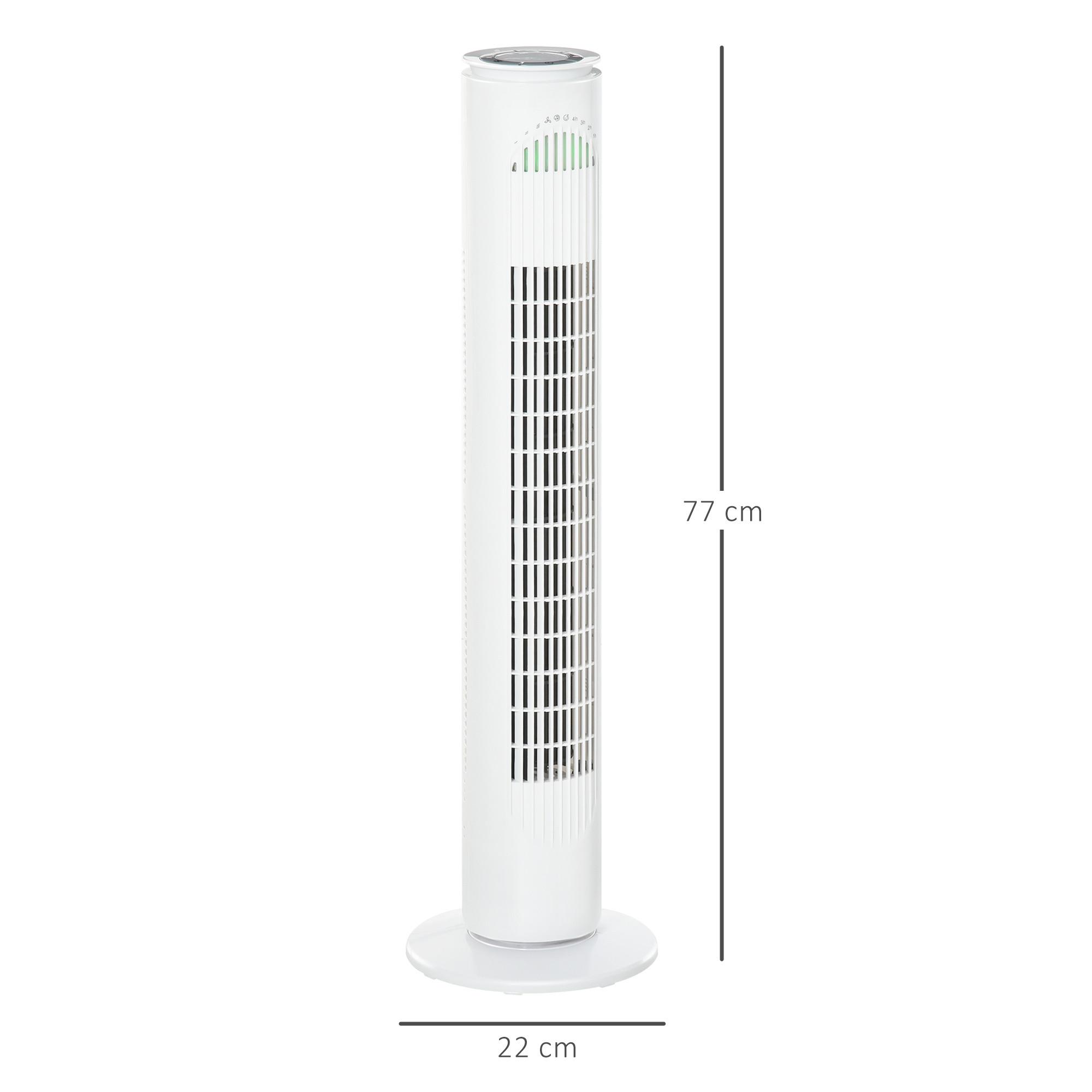HOMCOM Ventilateur de tour, plastique ABS, blanc  