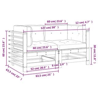 VidaXL Canapé d'angle bois  