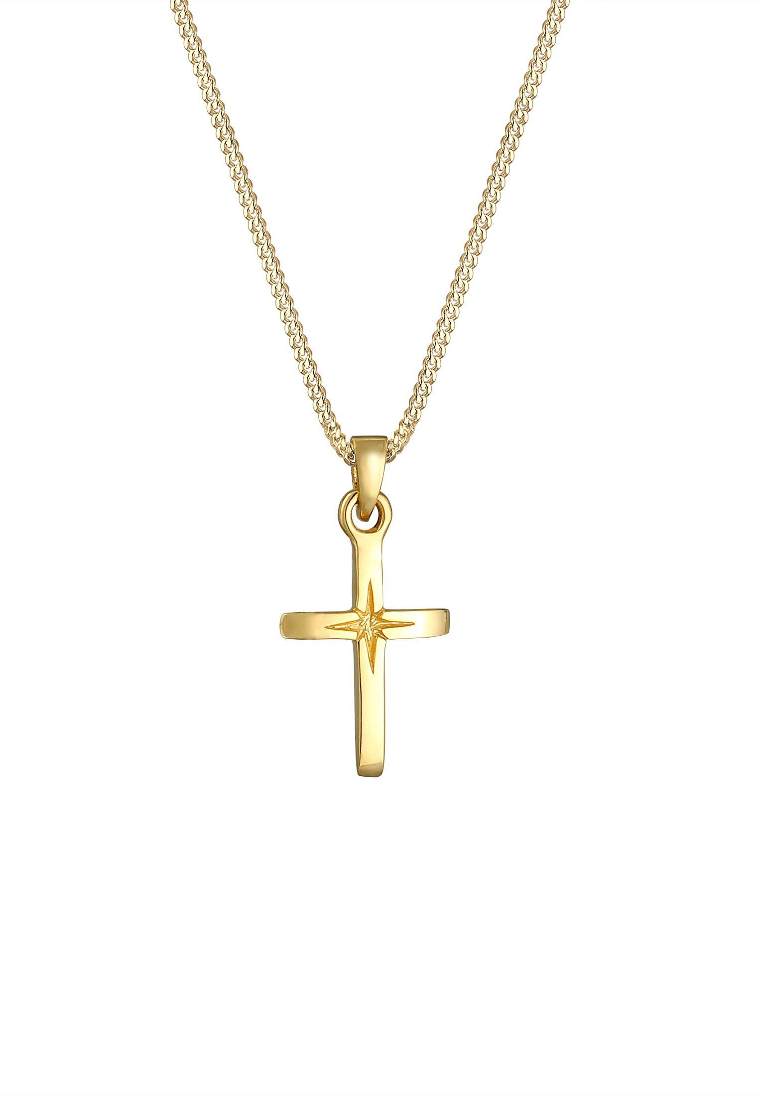 Image of Halskette Kreuz Symbol Anhänger Religion Damen Gold 45cm