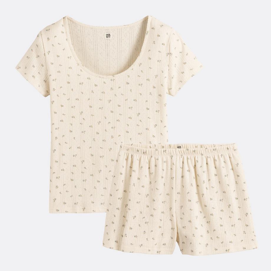 La Redoute Collections Pigiama Corto Maglia Pointelle  