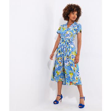 Robe Chemisier Rétro Taille à Nouer