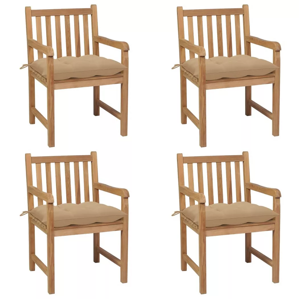 VidaXL - Gartenstuhl holz, One Size, Beige