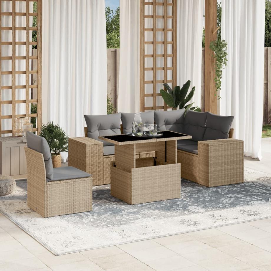VidaXL Ensemble de canapés de jardin rotin synthétique  