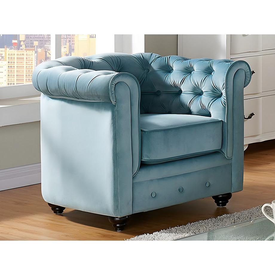 Vente-unique Sessel 2erSet CHESTERFIELD Samt Hell  