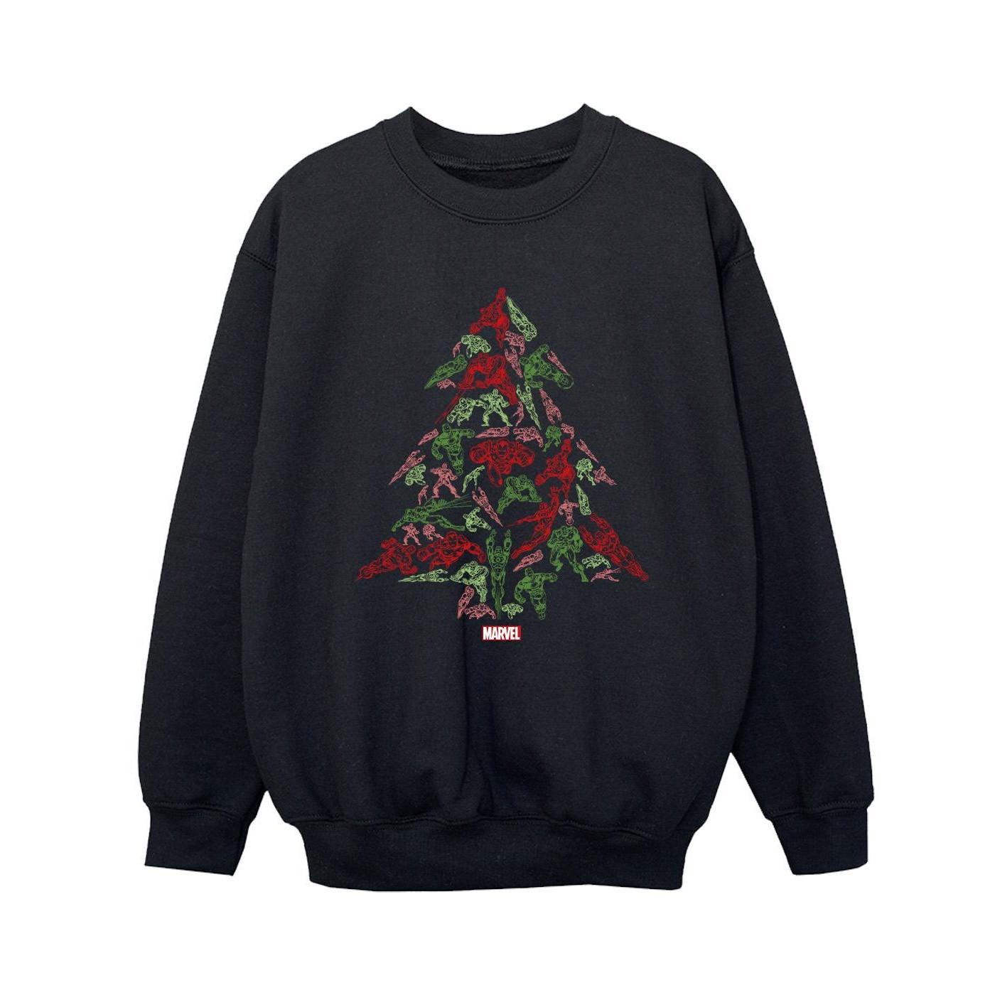 Image of Avengers Christmas Tree Sweatshirt Jungen Schwarz 128