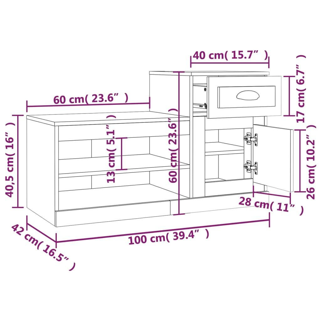 VidaXL scarpiera Legno multistrato  