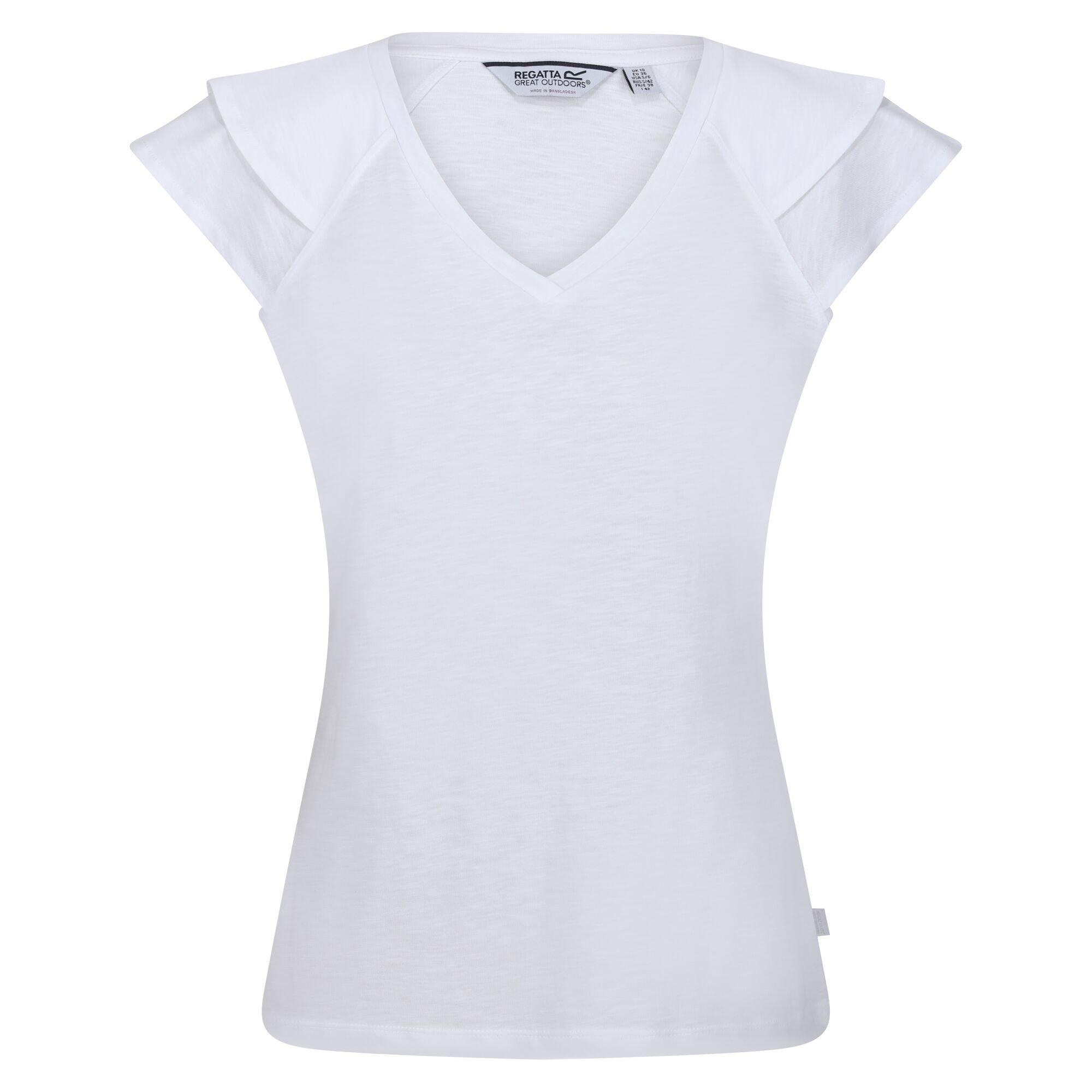 Image of Ferra Tshirt Rüschen Damen Weiss 42