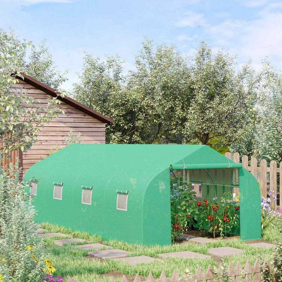 Northio Tomato House Serra A Telaio Freddo Con Tetto A Due Falde, Serra In Lamina, Verde, 600X300X200Cm  