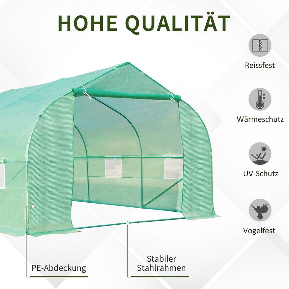 Northio Tomato House Serra A Telaio Freddo Con Tetto A Due Falde, Serra In Lamina, Verde, 600X300X200Cm  