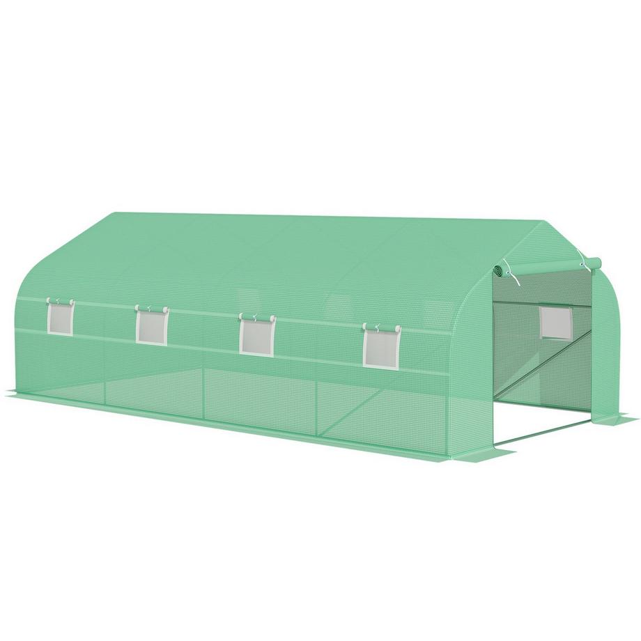 Tomato House Serra A Telaio Freddo Con Tetto A Due Falde, Serra In Lamina, Verde, 600X300X200Cm