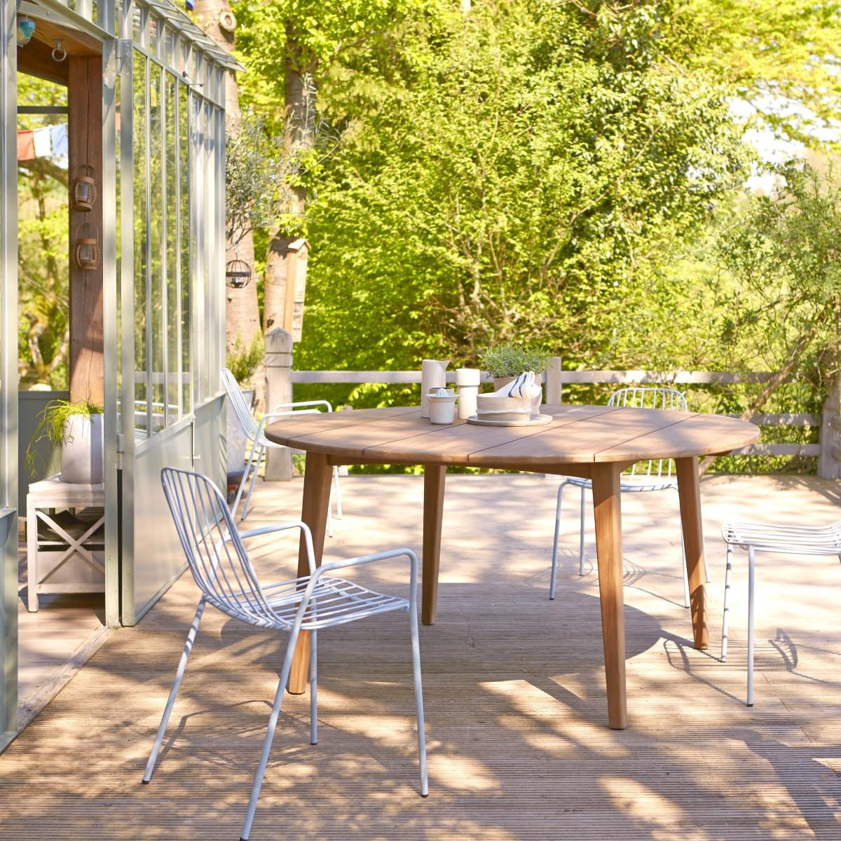 Tikamoon Outdoor Tisch aus massivem Recycling-Teak 8 Pers. Grasshopper  