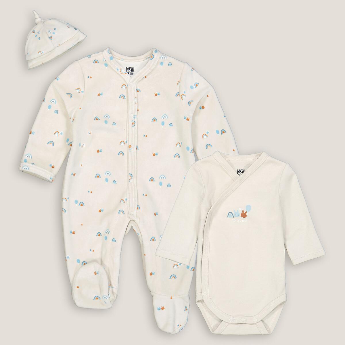 Image of 3-teiliges Set Für Neugeborene Unisex Weiss Bedruckt 0-3M