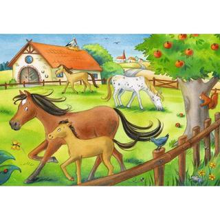 Ravensburger  Ravensburger Kinderpuzzel 2 x 12 stukjes Vakantie op de manege 