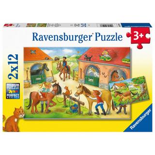 Ravensburger  Ravensburger Kinderpuzzel 2 x 12 stukjes Vakantie op de manege 