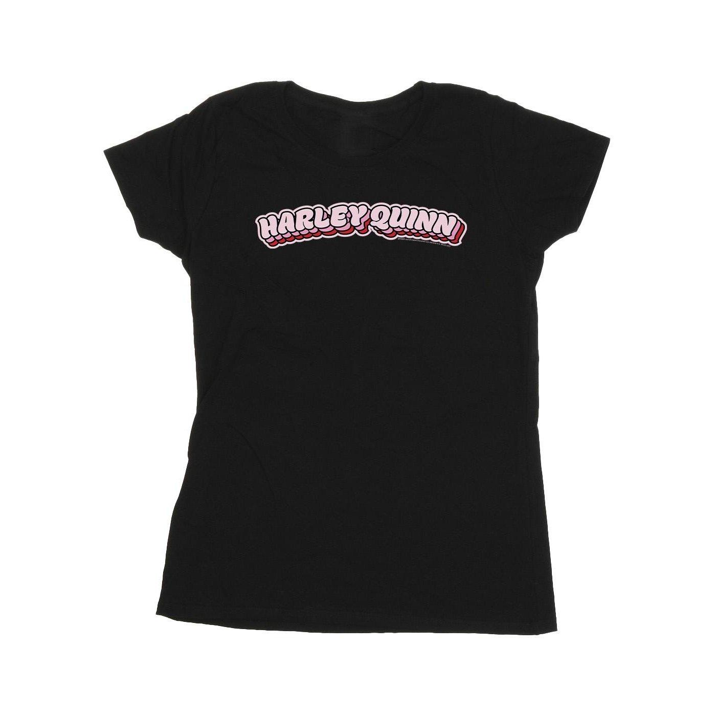 Image of Batman Harley Quinn Logo Tshirt Damen Schwarz M
