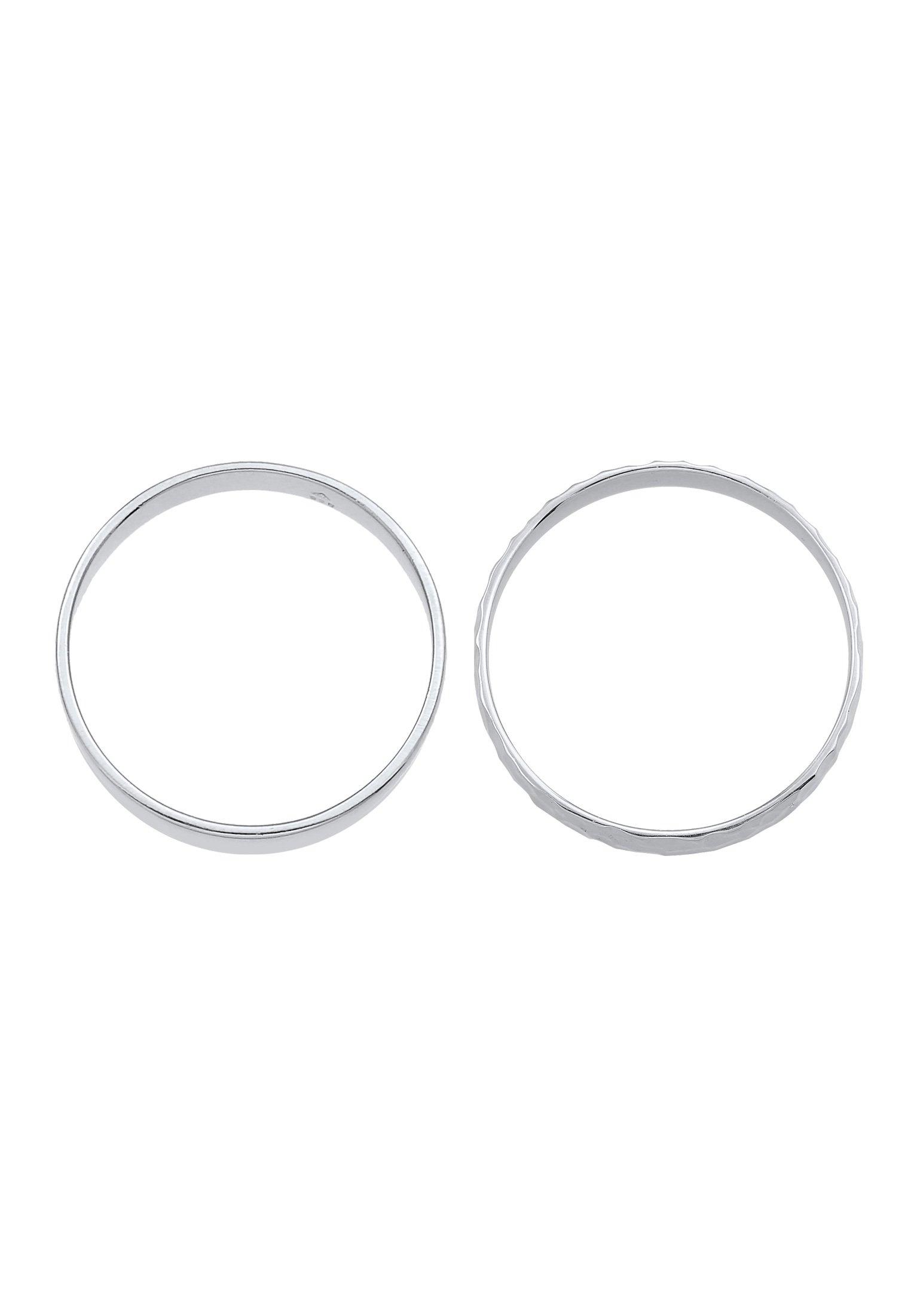 Kuzzoi  Ring Kuzzoi Ring Set Basic Gehämmert 925 Silber 