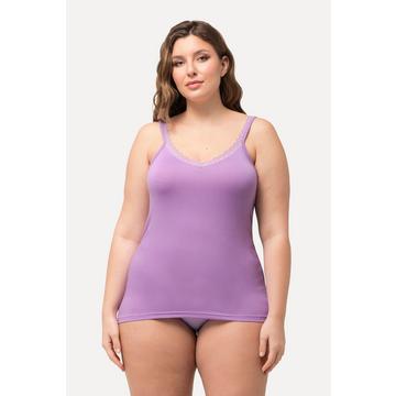 Maillot de corps avec dentelle, en viscose de bambou très agréable sur la peau