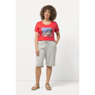 Ulla Popken  Shorts di felpa modello Mary con taglio della gamba dritto e ampio e cintura elastica 