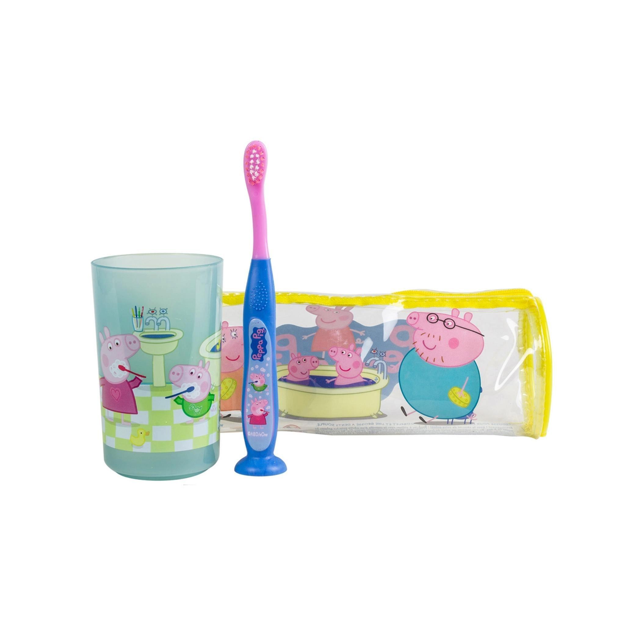 Image of Peppa Pig Zahnbürstenset-becher Unisex Gelb ONE SIZE
