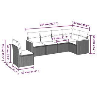 VidaXL Garten sofagarnitur poly-rattan  