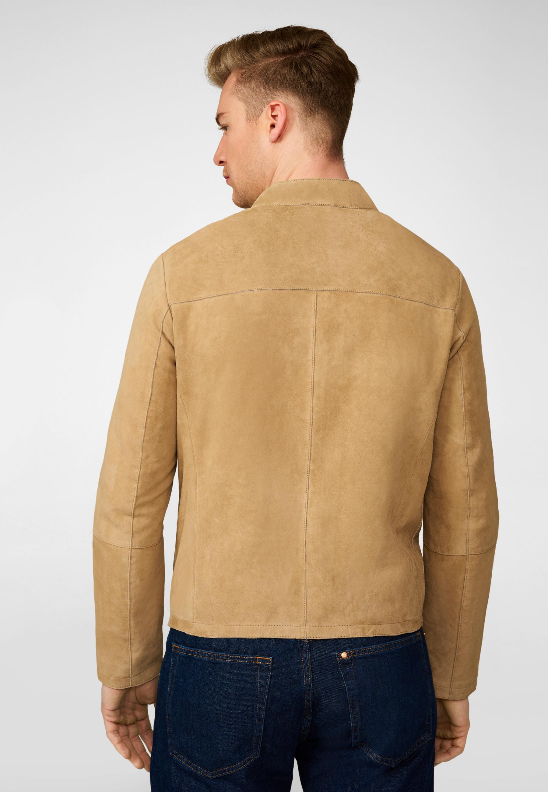 RICANO  Veste en cuir pour homme Tomaso, classique avec col montant 