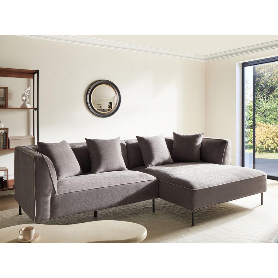 Beliani Canapé d'angle gauche en Tissu chenille  SATER  