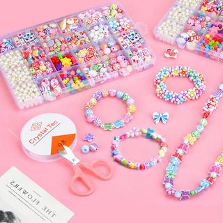 Activity-board  Set de perles de bricolage pour enfants pour enfiler, faire vos propres bracelets 24 couleurs 
