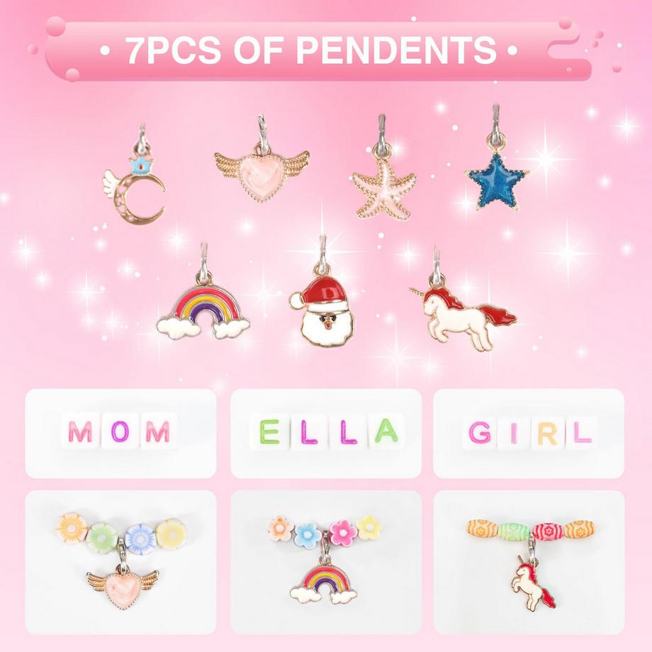 Activity-board  Bastelset Kinder DIY Perlen zum Auffädeln, machen Sie Ihre eigenen Armbänder 24 Farben 