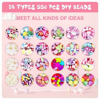 Activity-board  Set de perles de bricolage pour enfants pour enfiler, faire vos propres bracelets 24 couleurs 