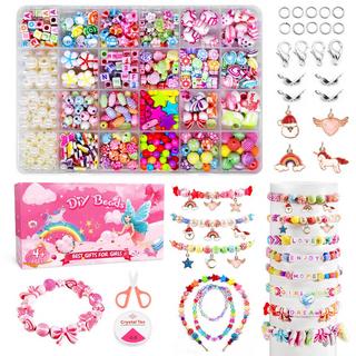 Activity-board  Set de perles de bricolage pour enfants pour enfiler, faire vos propres bracelets 24 couleurs 