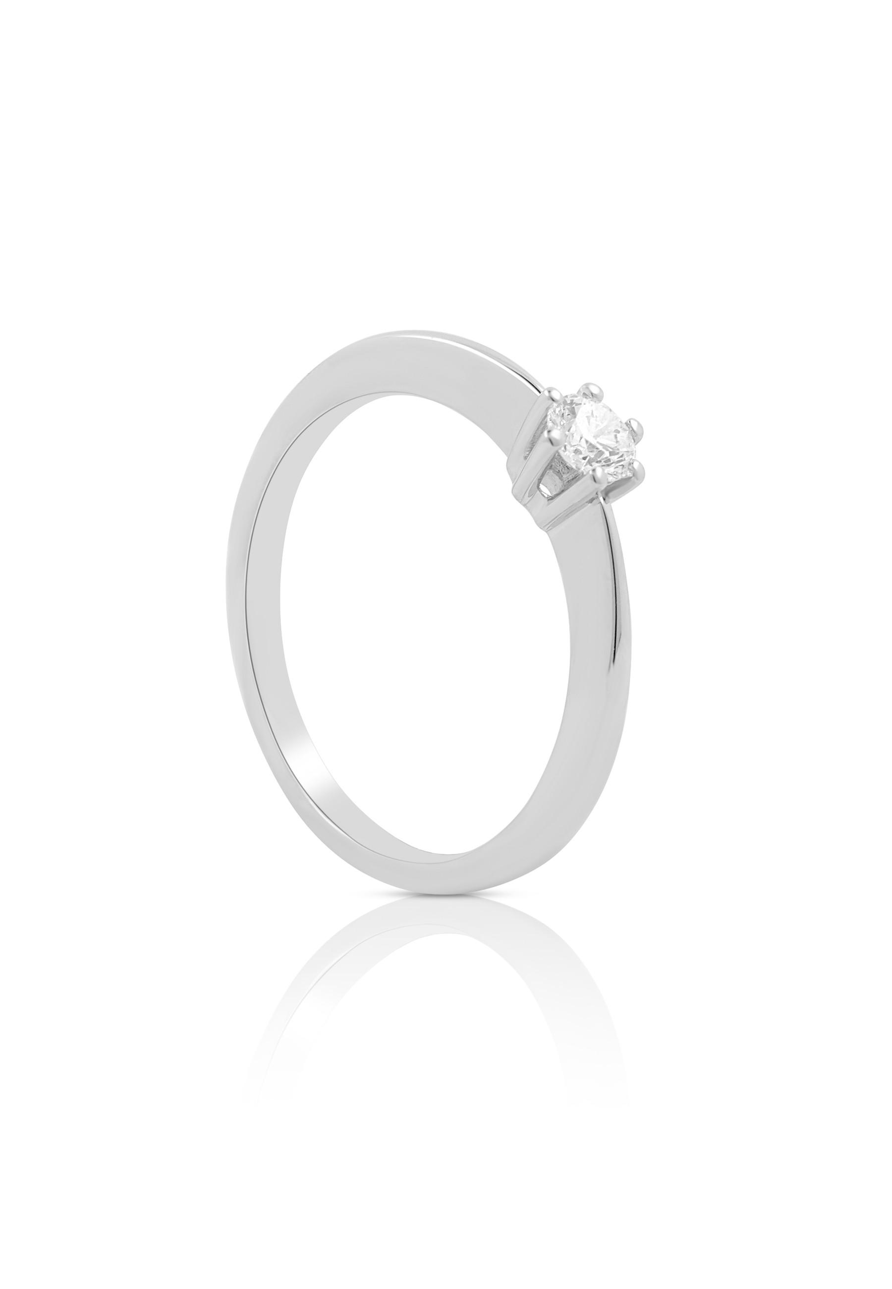 MUAU Schmuck  Bague Solitaire Diamant 0.20ct. or blanc 750 