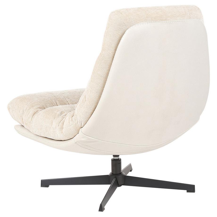 Beliani Fauteuil pivotant en Tissu chenille  TOVIK  