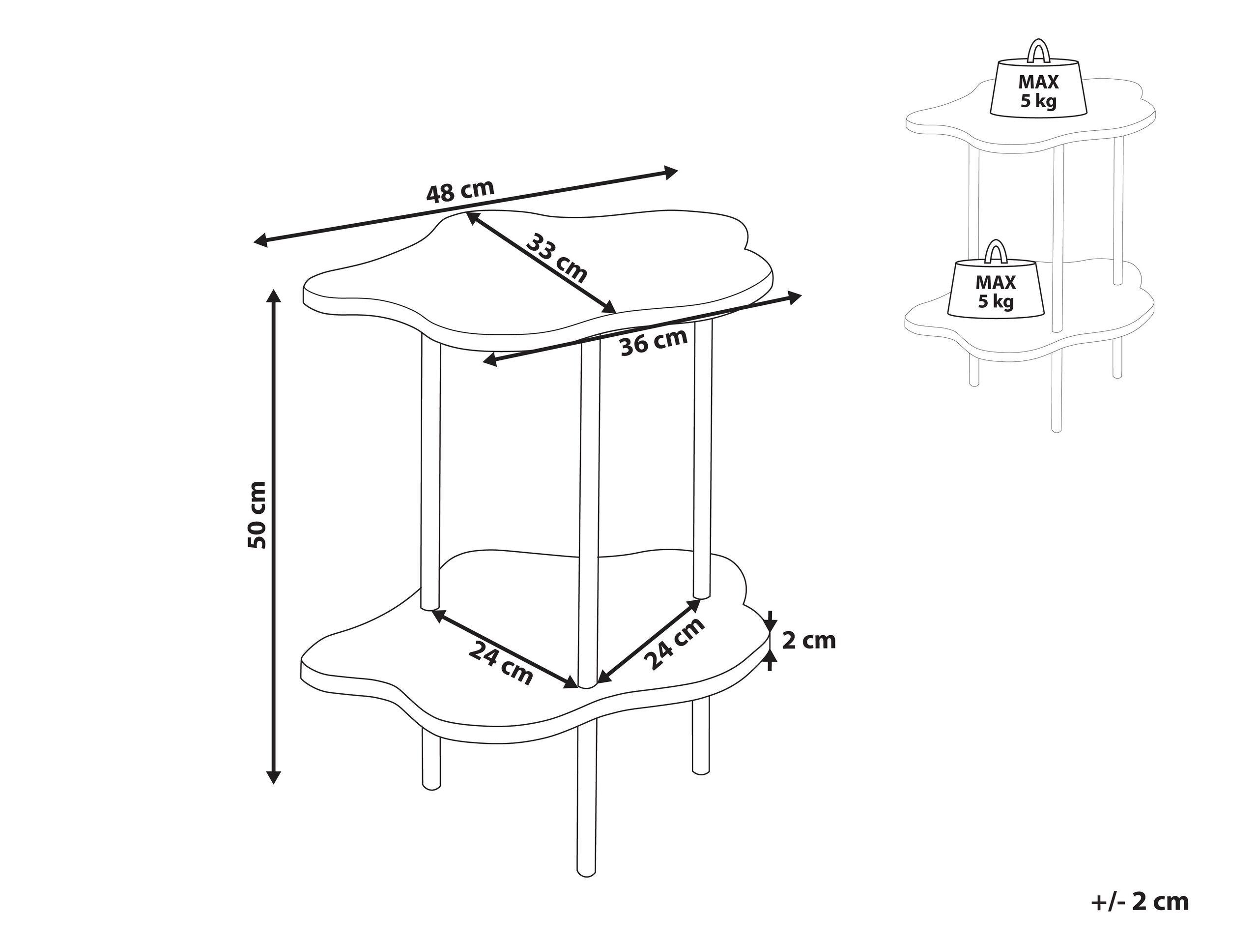 Beliani Table d'appoint en MDF Rétro CLOUD  