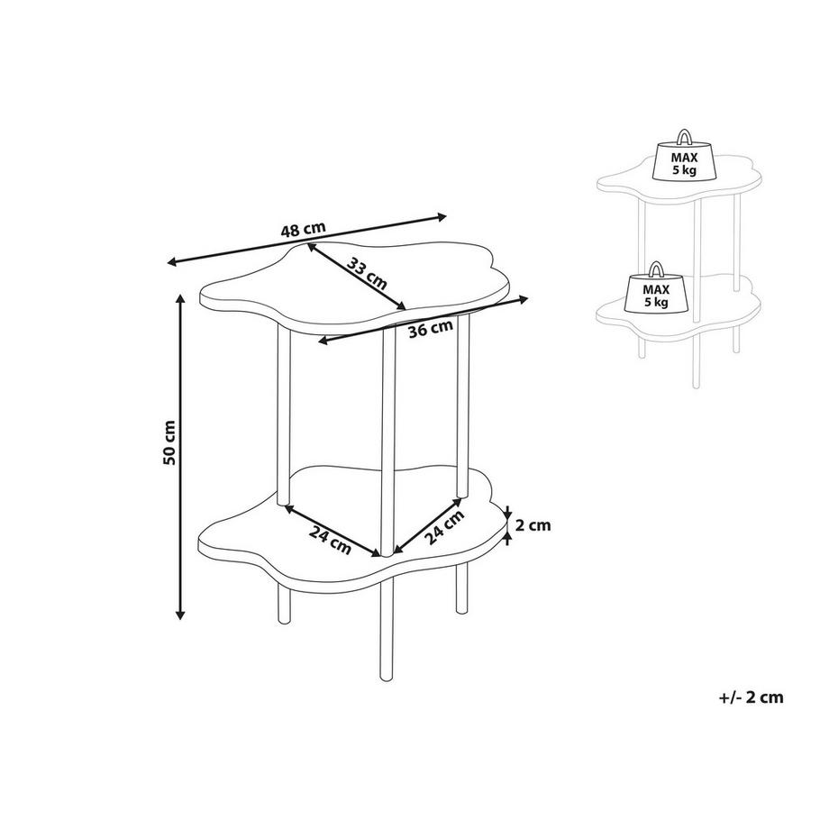 Beliani Table d'appoint en MDF Rétro CLOUD  